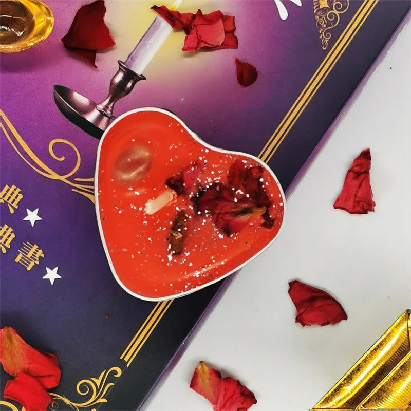 Guest Gift Candle Manifestation Herbal Intention Candle Unscented Spell Dried Flowers Candles with Crystal Tea Lights