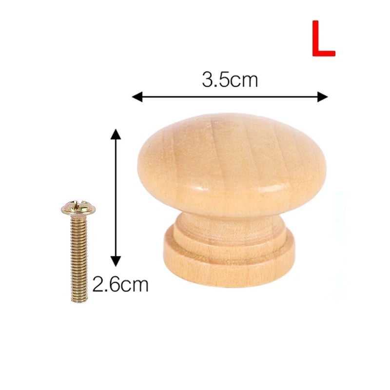 16/1pcs Natural Wooden Cabinet Handle Circular Wooden Drawer Wardrobe Knobs Kitchen Handle Door Pull Furniture Hardware 3 Sizes