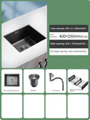 Household Black Sink for Kitchen Italian Metal Dry Handmade Kitchen Sinks Simple Small Light Luxury Kitchen Sinks for Bar
