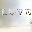 Letters Love Furniture Mirror Tiles Home Wall Sticker Self-Adhesive Art Decor Home Decor Bedroom Living Room Background Mural