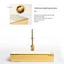 Luxury Gold Ceramic Tabletop Bathroom Sinks Home Hotel European Minimalist Household Washbasin Square Bathroom Wash Basins d