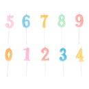 10 Pcs Candles for Cake Delicate Number Decorating Topper Decors Numeral Cakes Birthday Favors Crystal