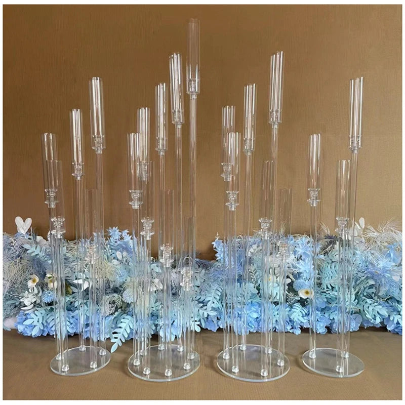2pcs 4pcs 10pcs Wedding Decoration Centerpiece Candelabra Clear Candle Holder Acrylic Candlesticks for Weddings Event Party
