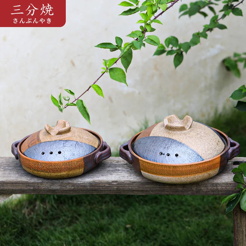 Japanese casserole small breakfast stew pan rice soup stewpan high temperature resistant ceramic clay pot gas cooker