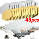 Wholesale Acrylic Hexagon Mirror Wall Stickers Self Adhesive Solid Paster DIY Tile Decals Living Room Art Decoration Ornaments