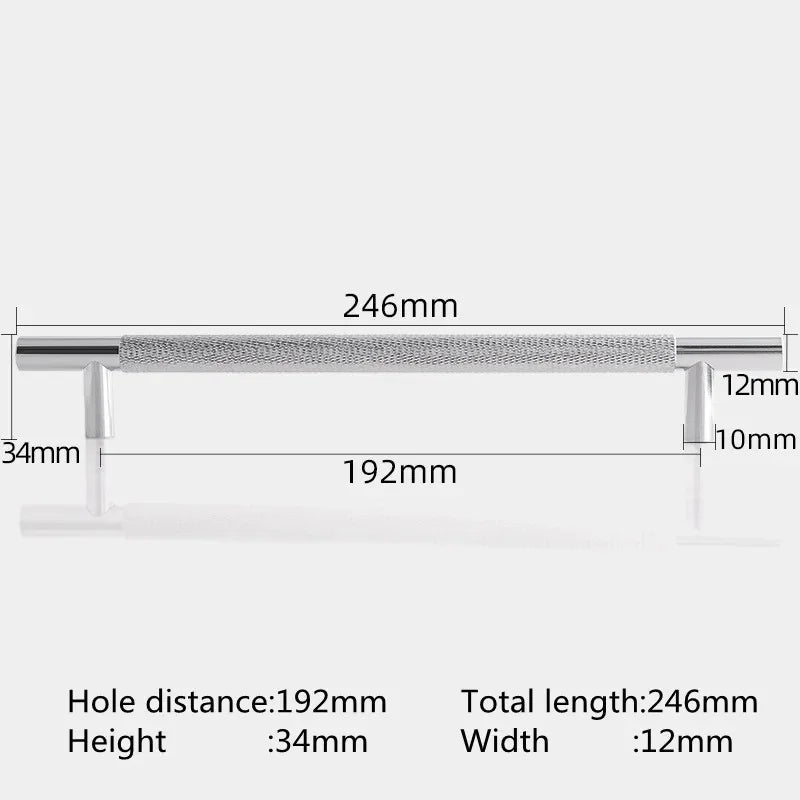 KK&FING Round Rod Knurled Carved Aluminum Alloy Furniture Door Handles Cabinet Drawer Knobs Bedroom Wardrobe Door Pulls Hardware