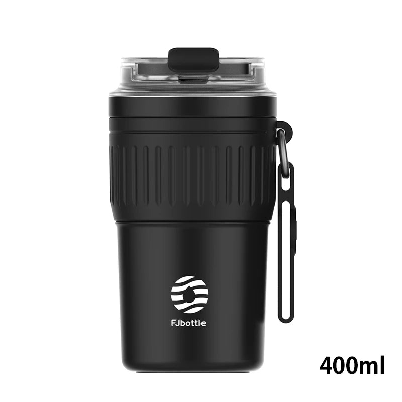 FEIJIAN Stainless Steel Coffee Cup Coffee Mug Thermos Cup Portable Travel Mug With Lifting Rope Leak-Proof Non-Slip 500ml/400ml