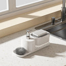 Kitchen Dish Soap Dispenser with Sponge Holder 2 In 1 Countertop Soap Pump Dispenser for Kitchen Sink Soap Liquid Dispenser