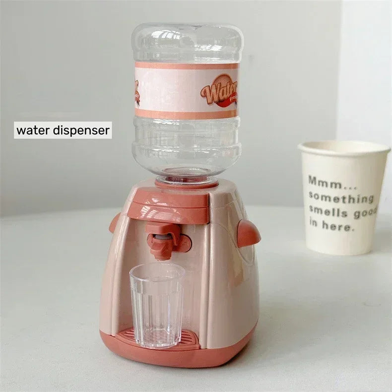 Mini Household Appliances Kitchen Toys Pretend Play Set with Coffee Maker Water Dispenser and Toaster for Kids Boys Girls Gifts