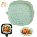 1pc Air Fryer Silicone Basket Silicone Mold Airfryer Oven Baking Tray Pizza Fried Chicken Basket Reusable Pan Liner Accessories