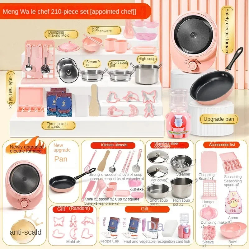 Kitchen Toys Girl Baby Can Cook Funny Mini Kitchen items Real Cooked Family Toy Set Birthday Gift Girl Toys Kitchen accessories