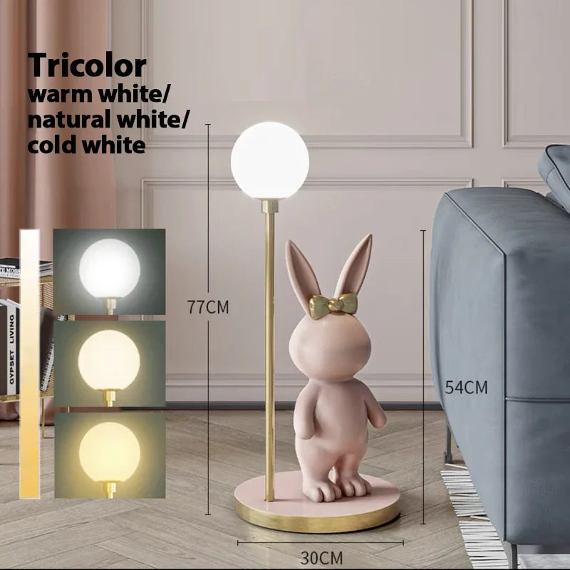 Nordic Modern Rabbit Table LED Floor Lamp for Living kids Children‘s room Bedroom Coffee Bedsidecorner Ambient Night LIght