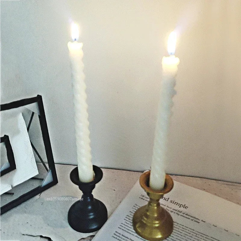 Nordic Retro Candlestick Creative Mini Golden Wrought Iron Geometric Candle Holders Decoration Dual-use Candlestick HomeDecor