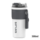FEIJIAN Stainless Steel Coffee Cup Coffee Mug Thermos Cup Portable Travel Mug With Lifting Rope Leak-Proof Non-Slip 500ml/400ml