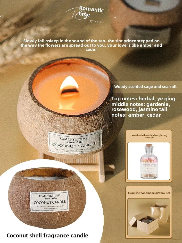 Coconut Scented Candle Shell Gift Box Niche Premium Girls Gift Christmas Souvenir Fragrance Set Ornament