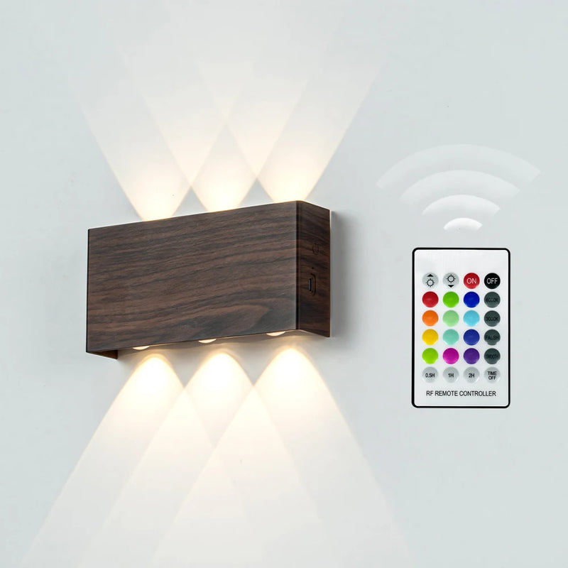 LED Wall Sconces Modern RGB Outdoor Lamp, White Up Down Wall Mount Lights for Living Room Hallway Bedroom Decor