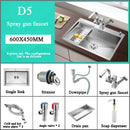 Stainless Steel Kitchen Sink Farmhouse Above Counter Undermounter Single Bowel Wash Basin With Gourmet Faucet Drain Accessories