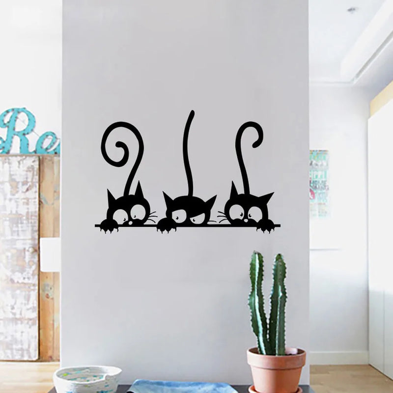 Creative Lazy Black Cat Wall Sticker Home Room Decoration Murals Wall Decals Art Wallpaper Amimals Vinyl Stickers