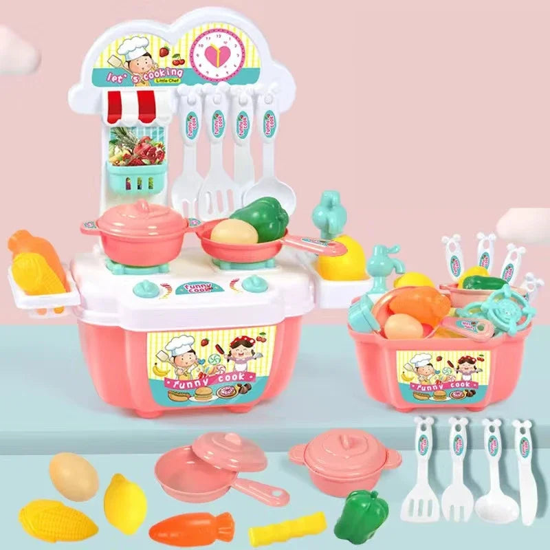 22Pcs Plastic Mini Kids Cooking Toys Set with Play Pots and Pans Cookware Utensils Kids Kitchen Pretend Play Toys for Kids