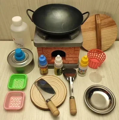 Dollhouse Mini Kitchen Furniture Toys Full Set Models for Doll House Kitchen Furniture Decorative Accessories