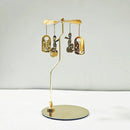 Stainless Steel Gold Round Disc Candlestick Christmas Gift Aromatherapy Running Horse Light Romantic Rotating Candle Holder