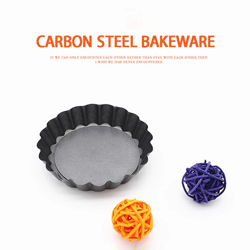 8/10/12cm Mini Round Pie Muffin Cupcake Pans Non-Stick Tart Quiche Flan Pan Pie Pizza Cake Mold Removable Loose Bottom Bakeware
