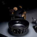 European Retro Bathroom Sinks Ceramic Home Bathroom Washbasins Countertop Basin Small Size Washing Sink Round Single Wash Basin