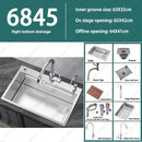 304 Stainless Steel Multifunctional Kitchen Sink Large Capacity Single Bowl Vegetable Workstation Wash/Cut/Drain in One Full Set