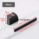 Fashion Black Hidden Cabinet Handles Aluminum Alloy Kitchen Handles Cupboard Pulls Drawer Knobs Furniture Room Door Hardware