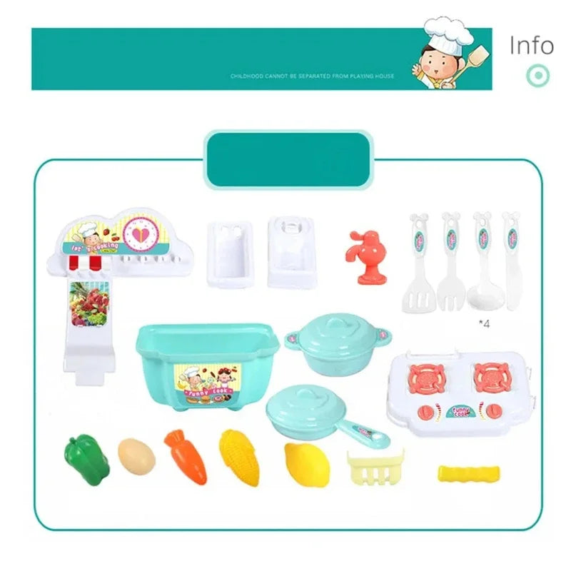 22Pcs Plastic Mini Kids Cooking Toys Set with Play Pots and Pans Cookware Utensils Kids Kitchen Pretend Play Toys for Kids
