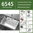 304 Stainless Steel Multifunctional Kitchen Sink Large Capacity Single Bowl Vegetable Workstation Wash/Cut/Drain in One Full Set