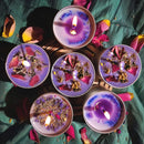Guest Gift Candle Manifestation Herbal Intention Candle Unscented Spell Dried Flowers Candles with Crystal Tea Lights