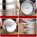 16-22cm Stainless Steel Steamer for Dumplings with Handle Rice Pressure Cooker Pot Steaming Grid Tray Kitchen Cooking Accessorie
