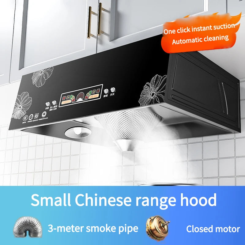 Kitchen Ventilator Suction Range Hood Strong Suction Force Small Stove Cooker Hood Ceiling Mounted Smart Cleaning Exhaust Hood