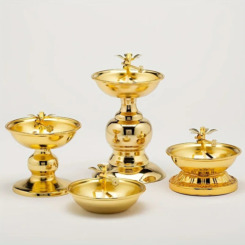 1pc Adjustable Metal Candle Holder Stand Mini Oil Lamp Candle Holder Accessories With Knob Control