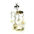 Romantic Aromatherapy Glass Candle Cup Lid, Stainless Steel Rotating Carousel Candle Holder, Walking Light Candlestick Decoratio