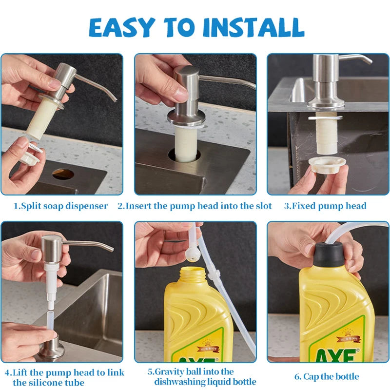 350/500ML Kitchen Liquid Soap Dispenser Pumps Kitchen Bathroom Soap Dispenser Sink Soap Bottle Kitchen Tool Bottle Accessories