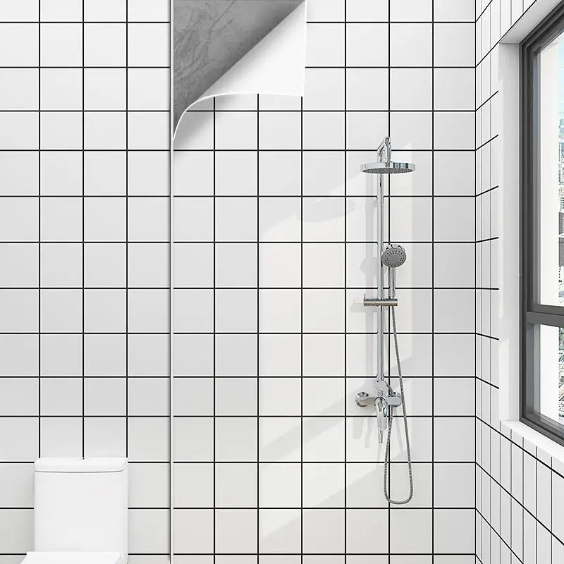 Adhesive Wallpaper Roll with 10 Meters Waterproof Stickers for Bathrooms Kitchen Renovation Marble Tile Sticker Home Decoration