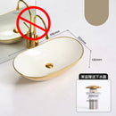 Luxury Gold Ceramic Tabletop Bathroom Sinks Home Hotel European Minimalist Household Washbasin Square Bathroom Wash Basins d