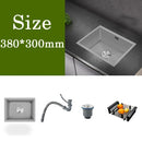 Small Gray Kitchen Sink Above Counter or Undermount 304 Stainless Steel Single Bowl Washing Basin Drain Accessories for Kitchen