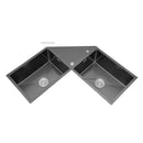 Stainless Steel Corner Kitchen Sinks L-shaped Large Corner Dishwashing Basin Handmade Double-slot Dishwashing Sink for Kitchen X