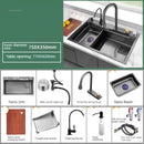 Nordic Metal Kitchen Sinks for Bar Counter Smart Digital Display with Cup Washer Sinks Light Luxury Design Sink for Dining Room