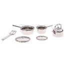 1 Set 1:12 Dollhouse Miniature Metal Mini Pot Set Doll House Kitchen Furnitures Cookware Pans Model Toys