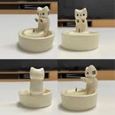 Cute Kitten Candle Holder Grilled Cat Shaped Aromatherapy Candle Holder Office home Desktop Decorative Ornaments Birthday Gifts