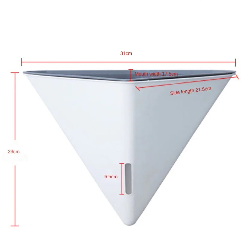 New Wall Mounted Flowerpot Triangle Self Absorbent Lazy Plant Pot Plastic Hanging Geometric Vase for Outdoor Indoor Home Decor