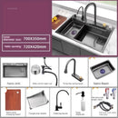 Nordic Metal Kitchen Sinks for Bar Counter Smart Digital Display with Cup Washer Sinks Light Luxury Design Sink for Dining Room