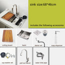kitchen Sink 304 Stainless Steel sinks Above Counter Washing Basin with chopping board  cup washer multifunctional kitchen sink