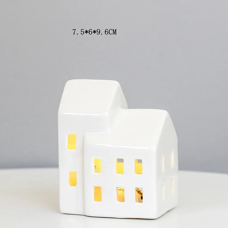 Modern Lantern House Candle Lanterns Vintage Lantern Decor for Halloween, Christmas, Home Decor, Tabletop, Fireplace Shelf Decor