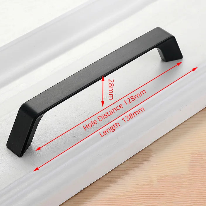 Aluminum Alloy Black Cabinet Handles American Style Solid Kitchen Cupboard Pulls Drawer Knobs Furniture Handle Hardware