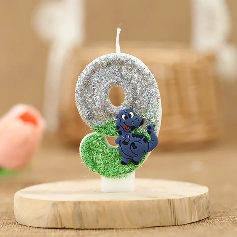 Dinosaur Birthday Candles for Cake Soywax Candle Bithday Number Candle for Boy Party Cake Topper Decorative